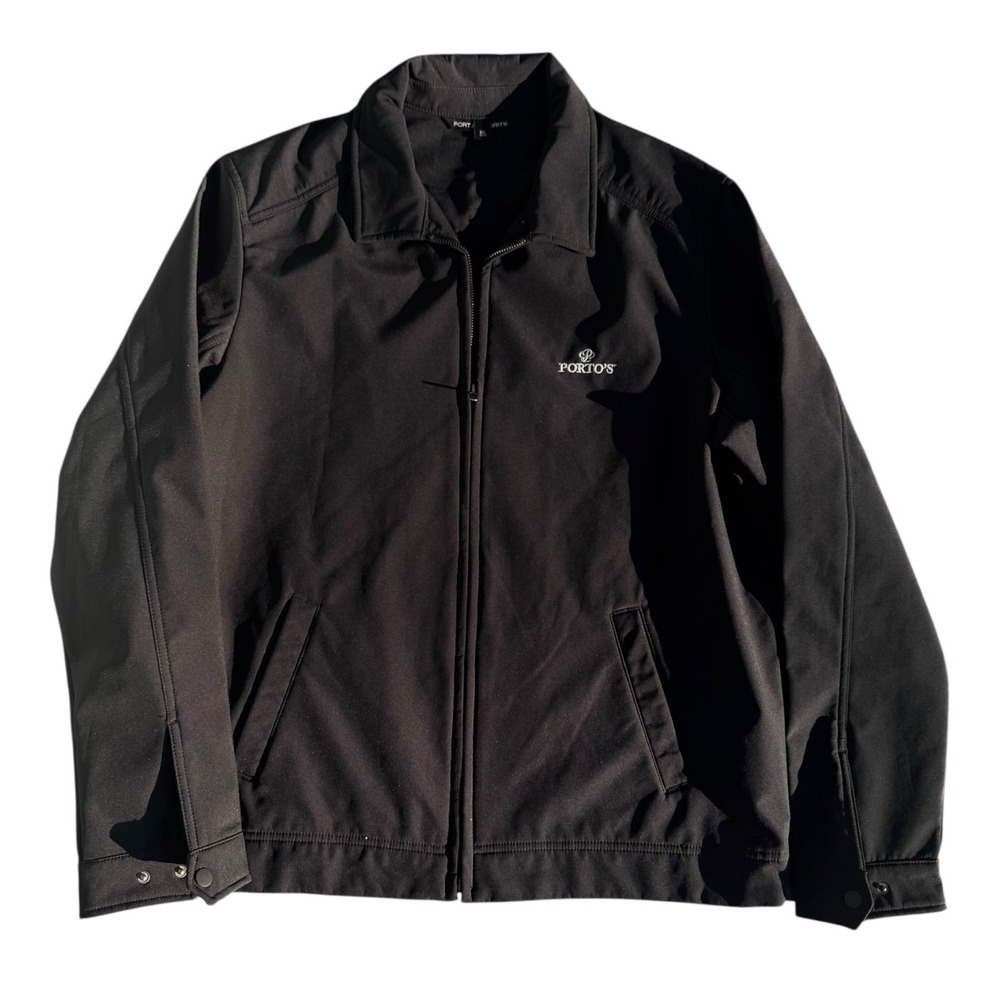 Porto's Bakery Logo Jacket Port Authority Men's XL Black Full Zip Soft Shell